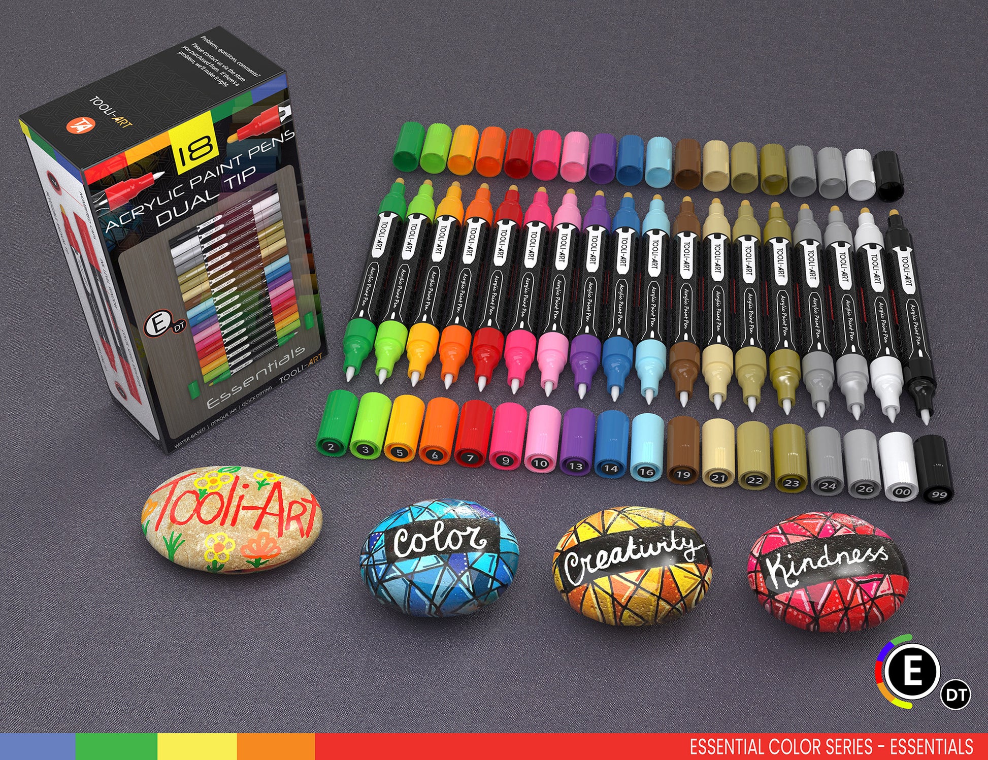 18× Acrylic Paint Pens Set Double Head Premium Markers Fine Tip DIY Art  Project