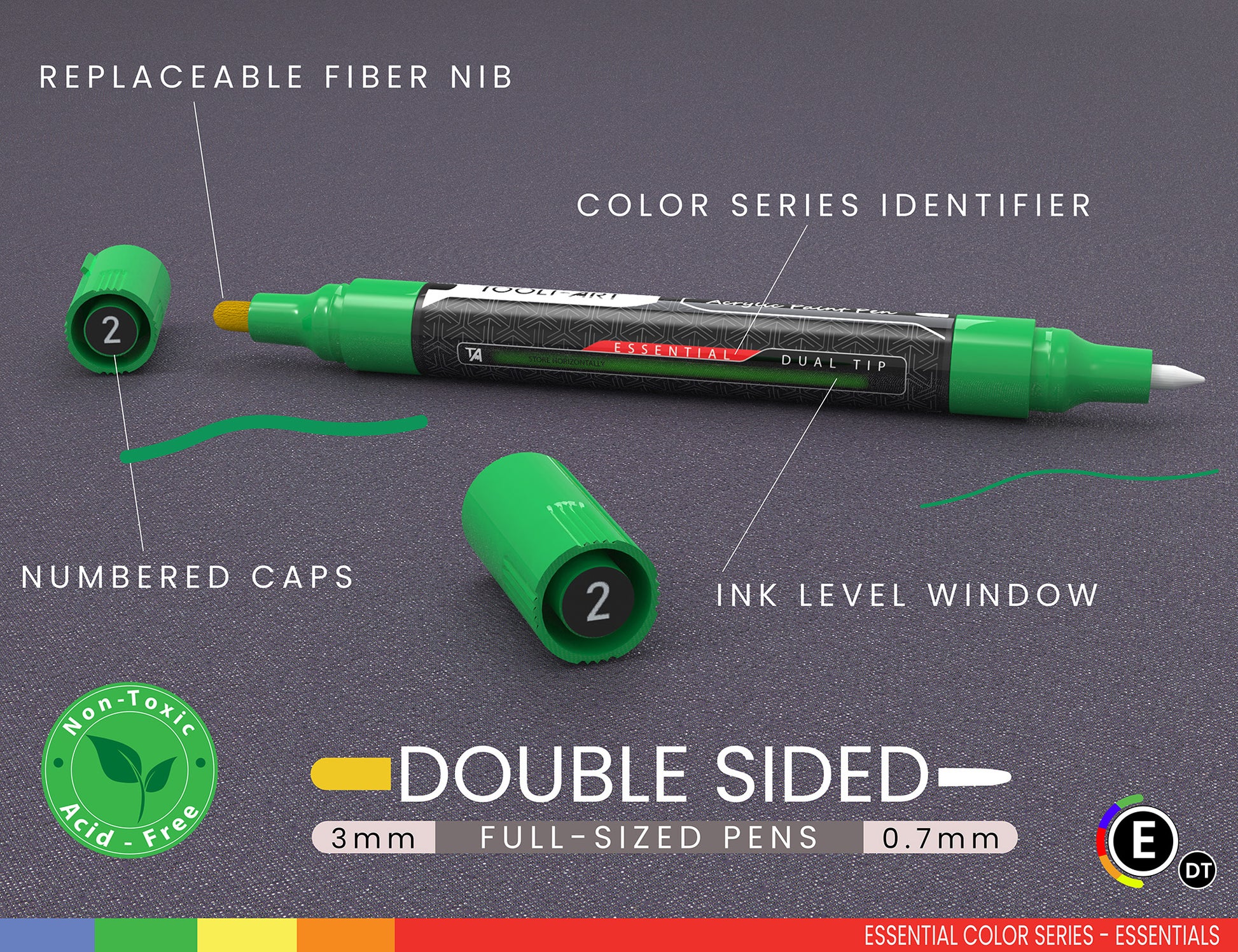 Wholesale Kawaii Double Headed Acrylic Paint Pen Set Back For