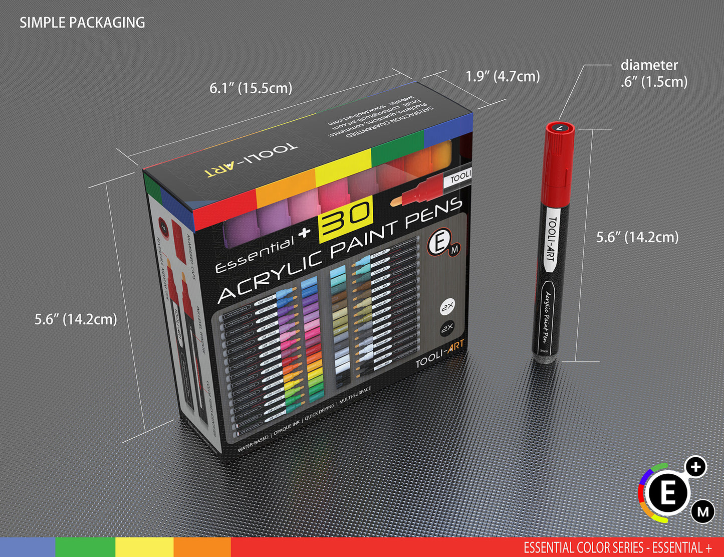 (NEW FORMULA!) 30 Essential Acrylic Paint Pens Assorted Color Set (3mm MEDIUM)