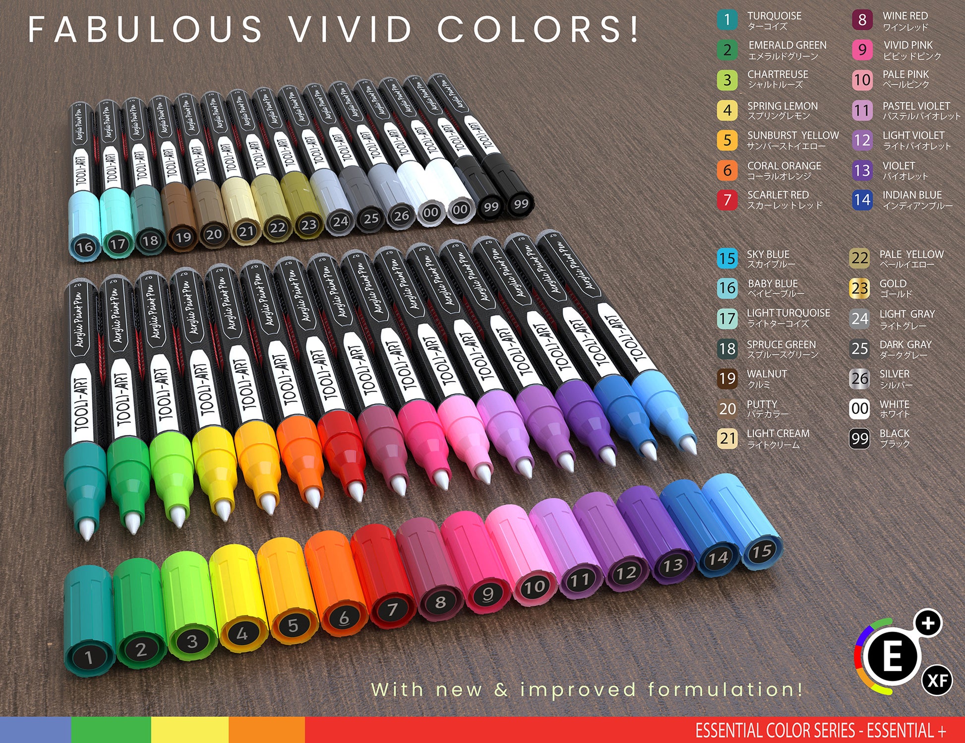 NEW FORMULA!) 30 Essential Acrylic Paint Pens Assorted Color Set (0.7 –  TOOLI-ART