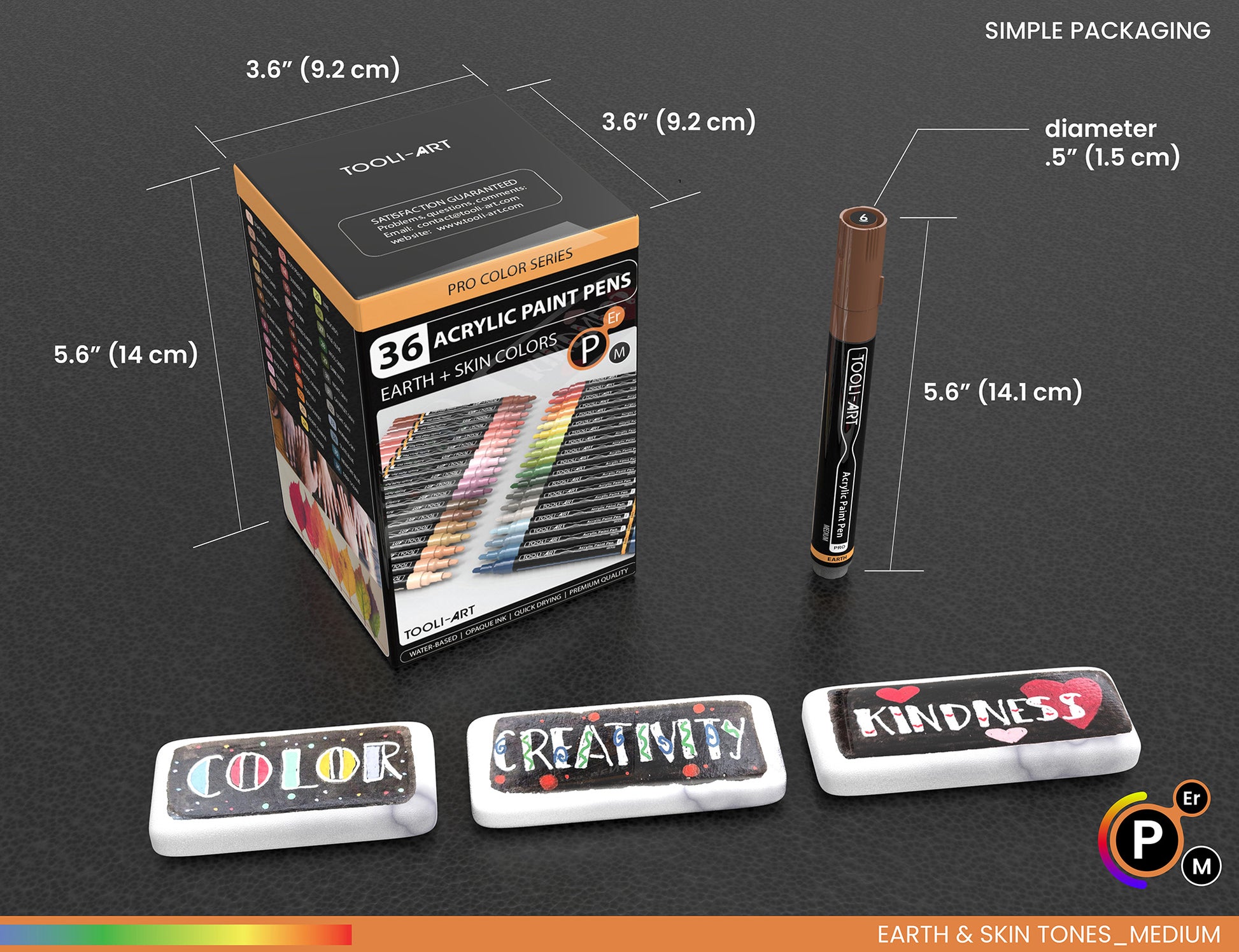 Tooli-art 24 Neon Fluorescent Acrylic Paint Pens Marker Set 0.7mm EXTRA  FINE 3.0mm Medium 