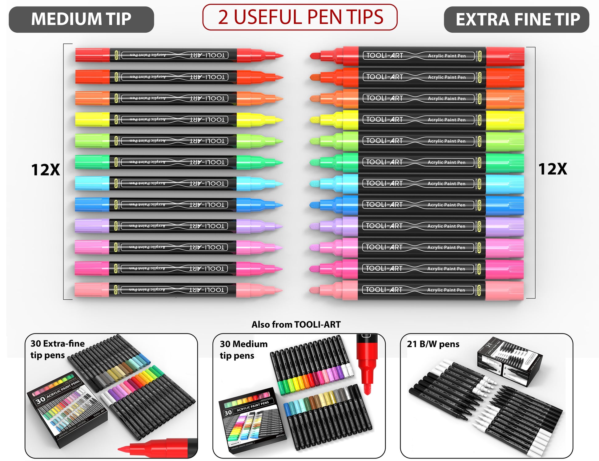  MoonyLI Acrylic Pens Marker Pens Set Permanent Pens