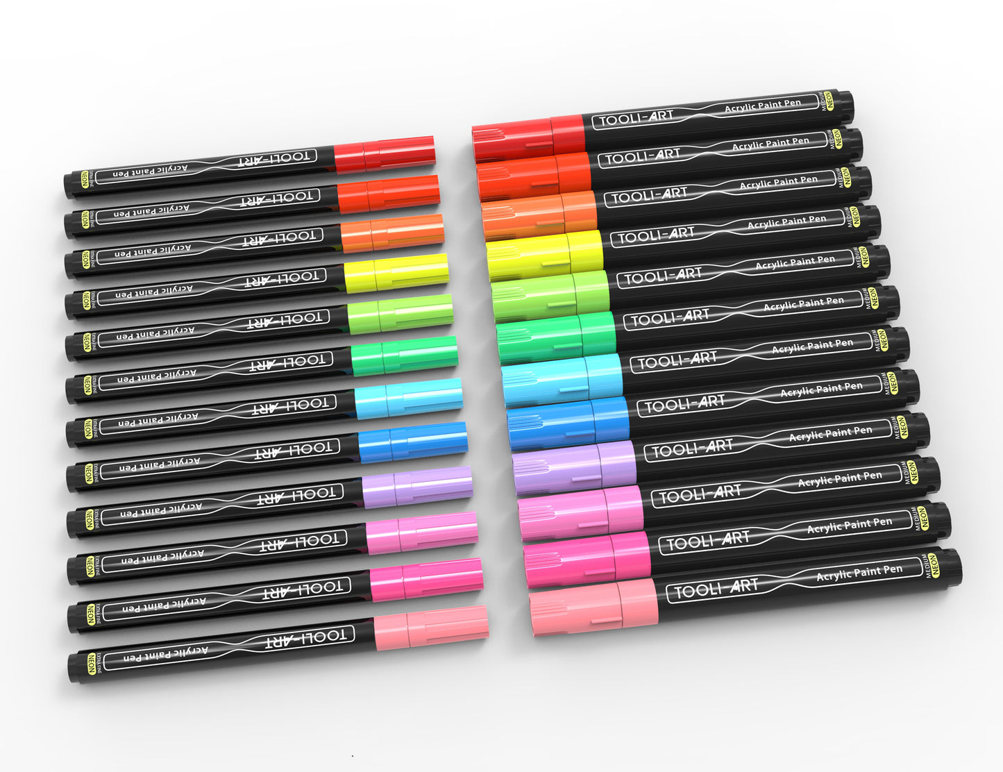Neon splatter paint pens