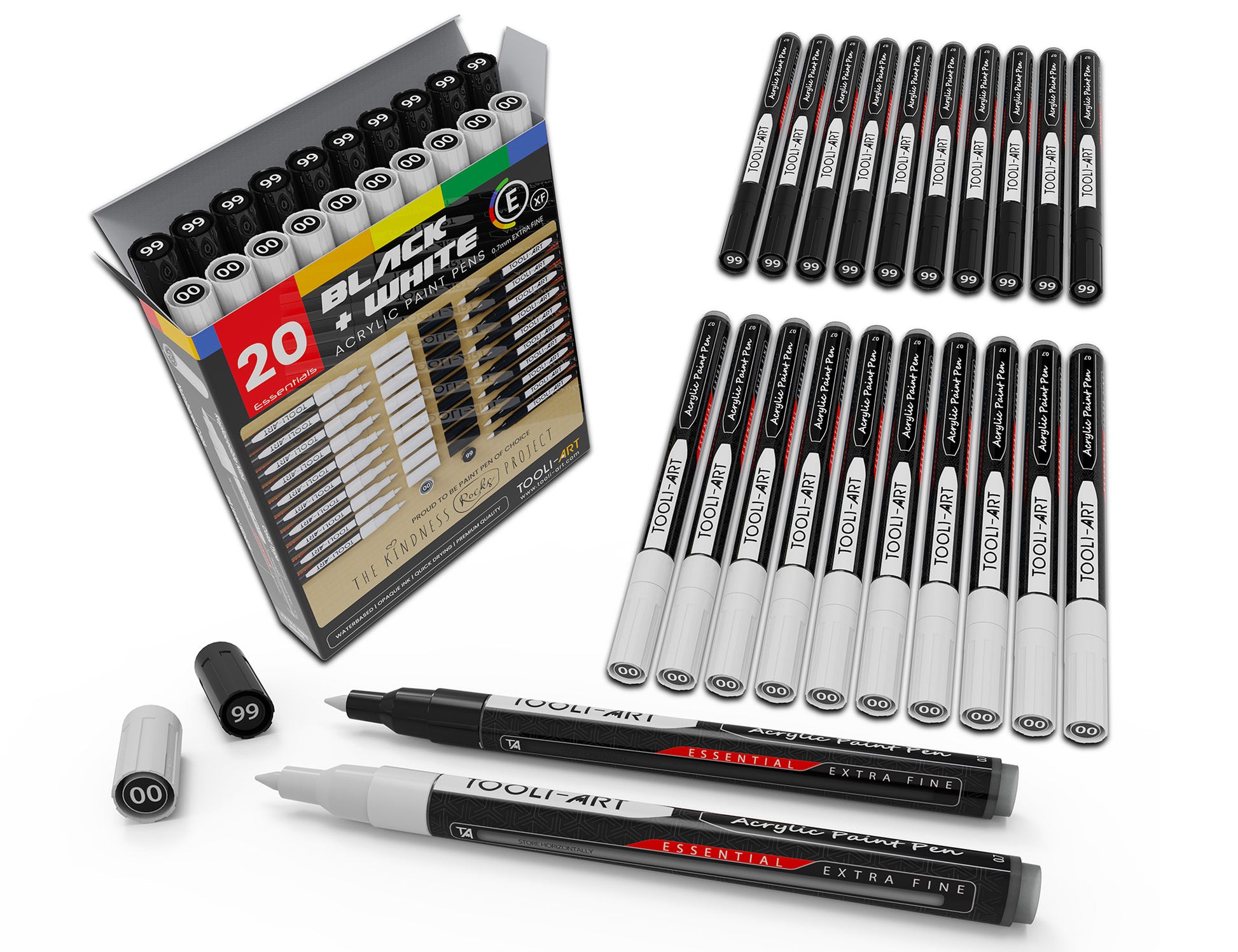 Tooli-Art Acrylic Paint Markers Paint Pens Special Colors Set - METALLIC