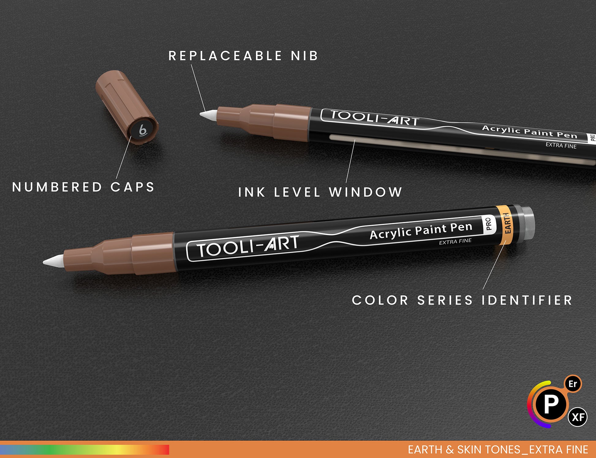 36 Acrylic Paint Pens Skin and Earth Tones (Pro Color Series Marker Se –  TOOLI-ART