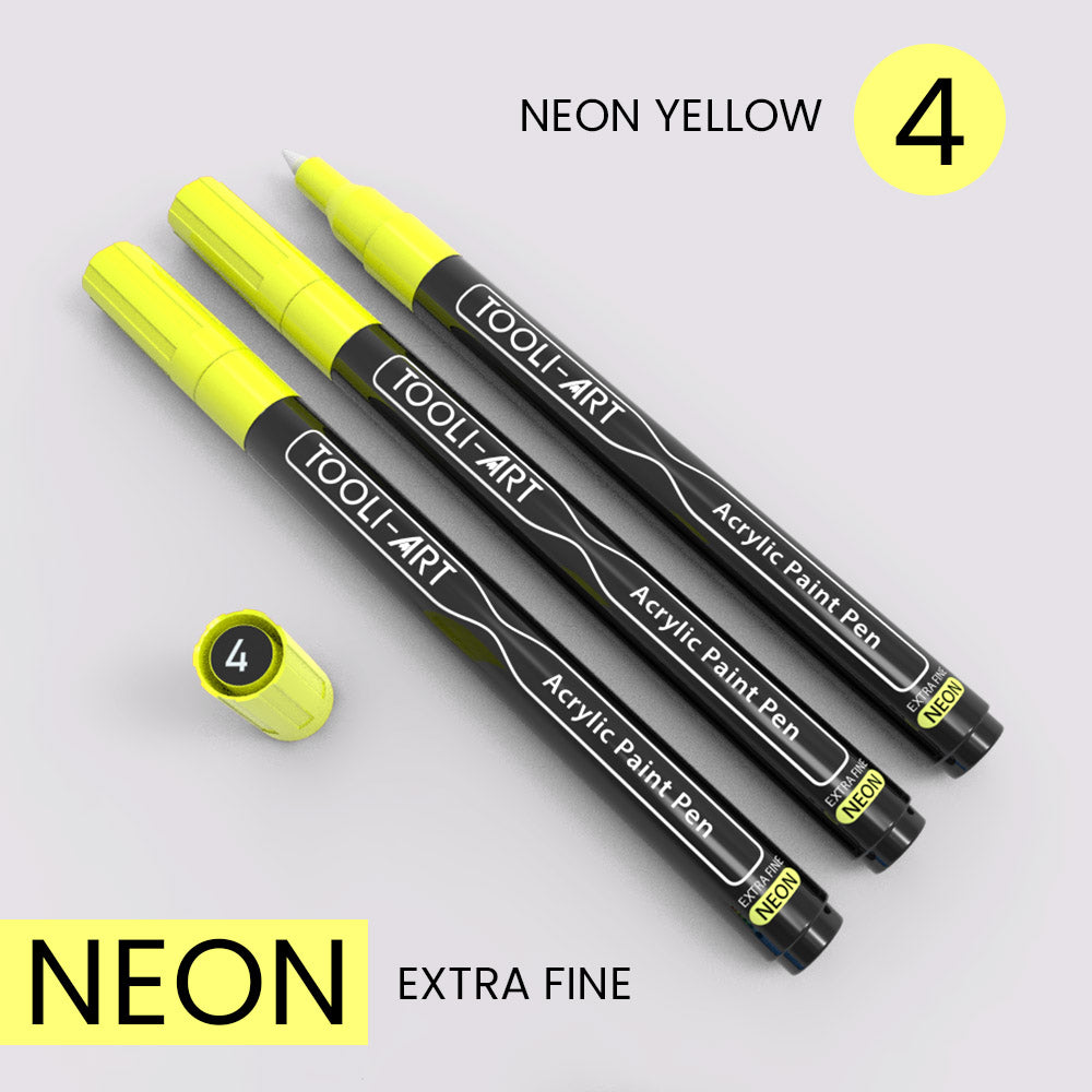 NEON Acrylic Paint Pens 0.7mm EXTRA-FINE Tip: 3-Pack, Your Choice of A –  TOOLI-ART